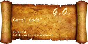 Gertl Odó névjegykártya